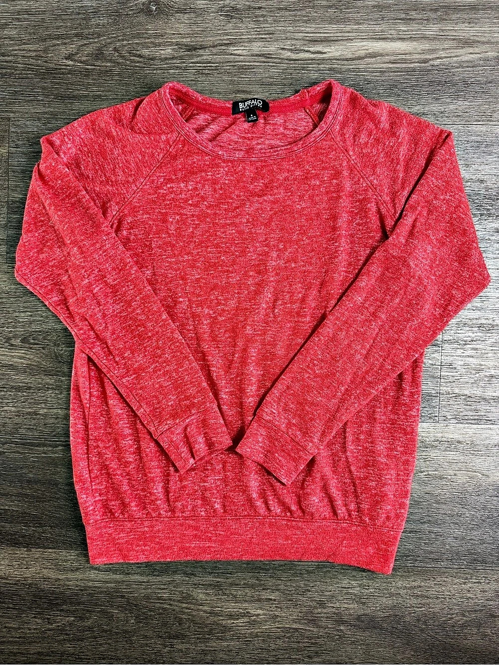 Buffalo David Bitton Soft Touch Long Sleeve Top Red Small